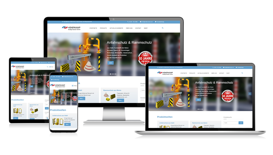Website HONERKAMP Facilityprotection GmbH