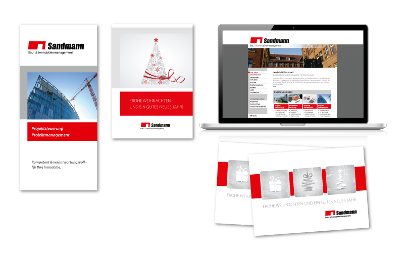 Print- und Webdesign für Sandmann Bau- und Immobilienmanagement